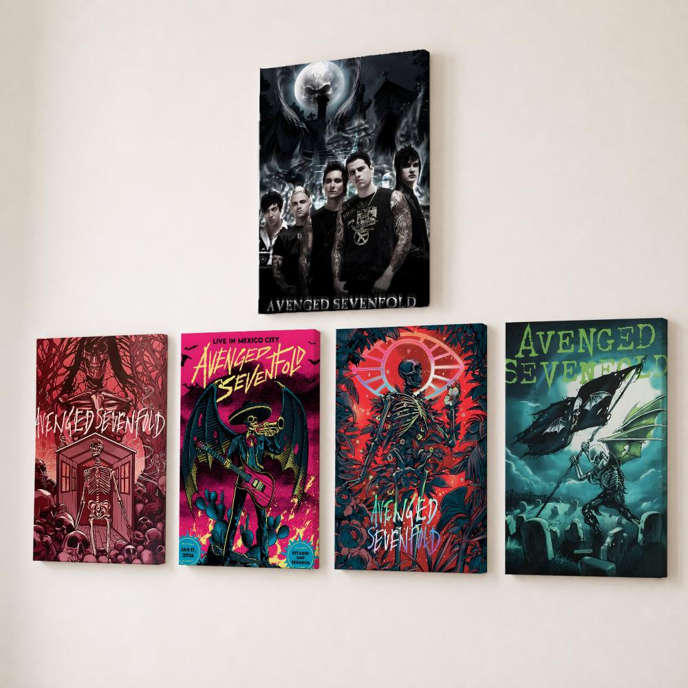 Canvas Wrap Ready - Rockband A-avenged Sevenfold Schilderij Kalligrafie HD