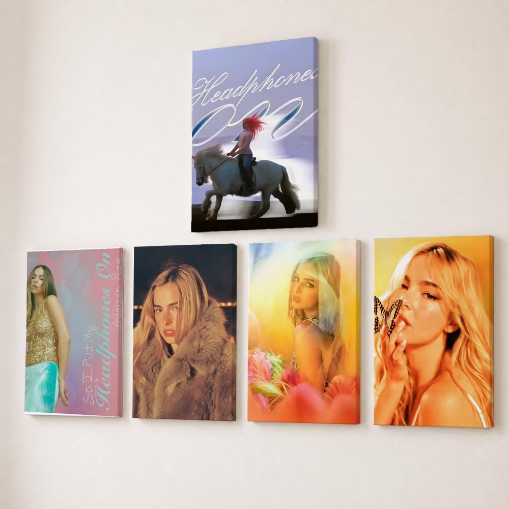 Canvas Wrap Ready - Singer A-addison Rae Schilderij Kalligrafie HD