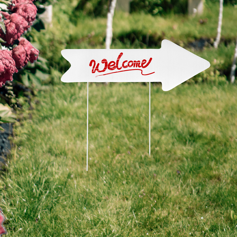 Yard Sign Blank - 2 stuks blanco pijl tuinbord, golfkarton,