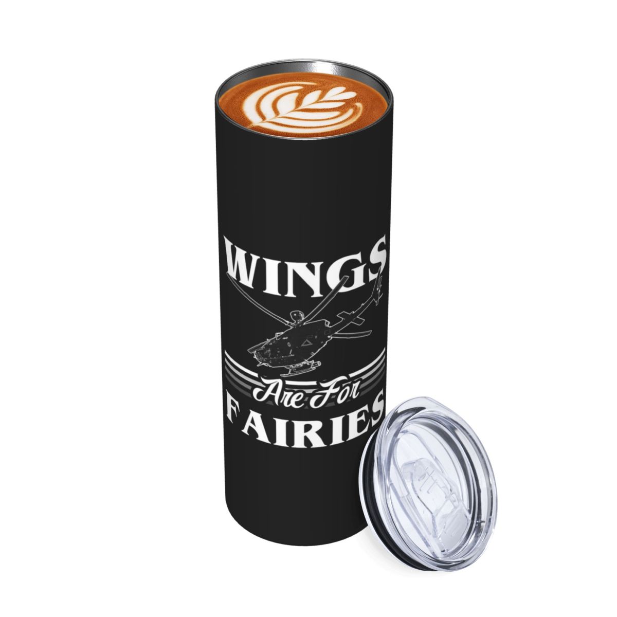 Tumbler 20Oz White - Vleugels zijn voor feeën Helikopterpiloot -