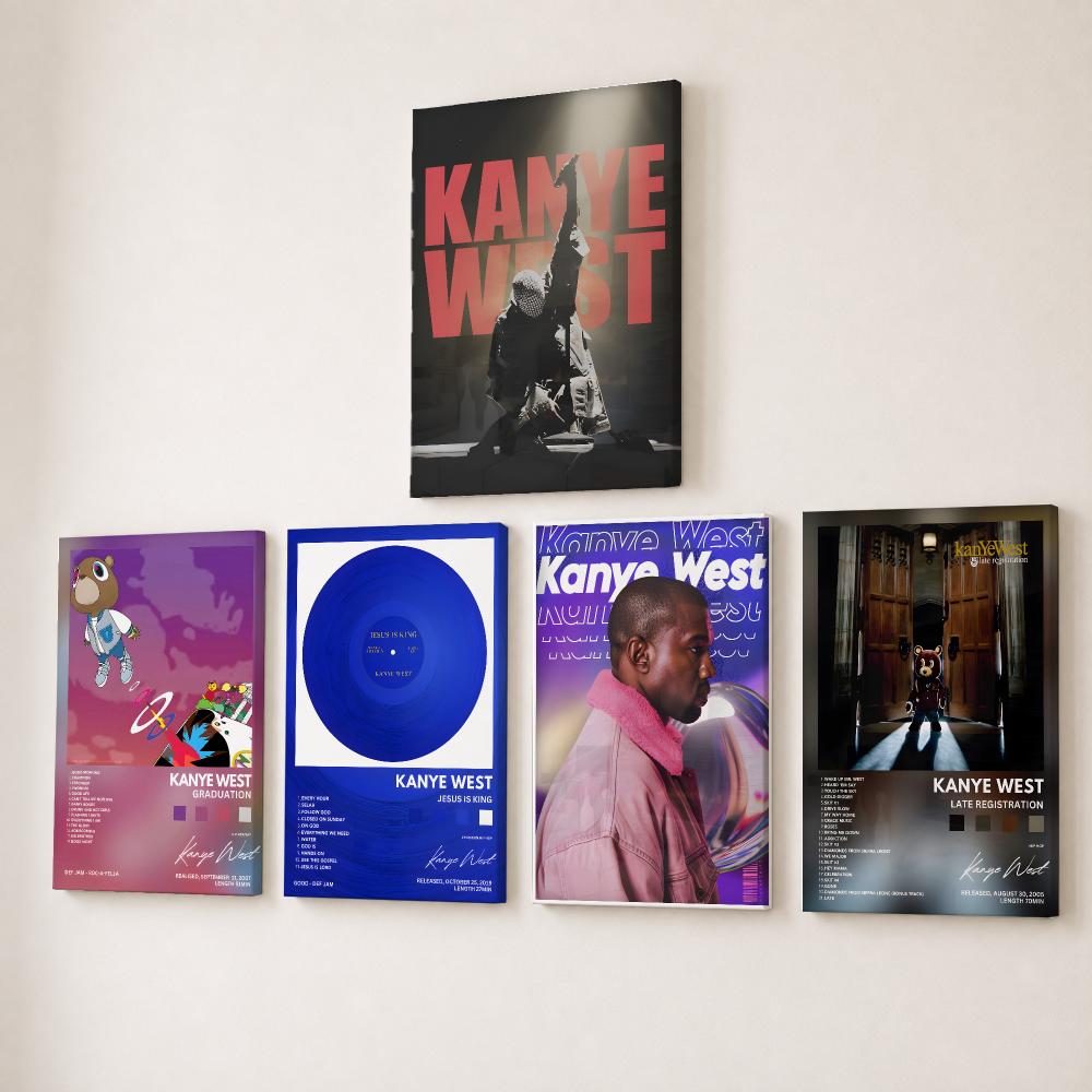 Canvas Wrap Ready - Rapper Zanger K-Kanye West Schilderij Kalligrafie
