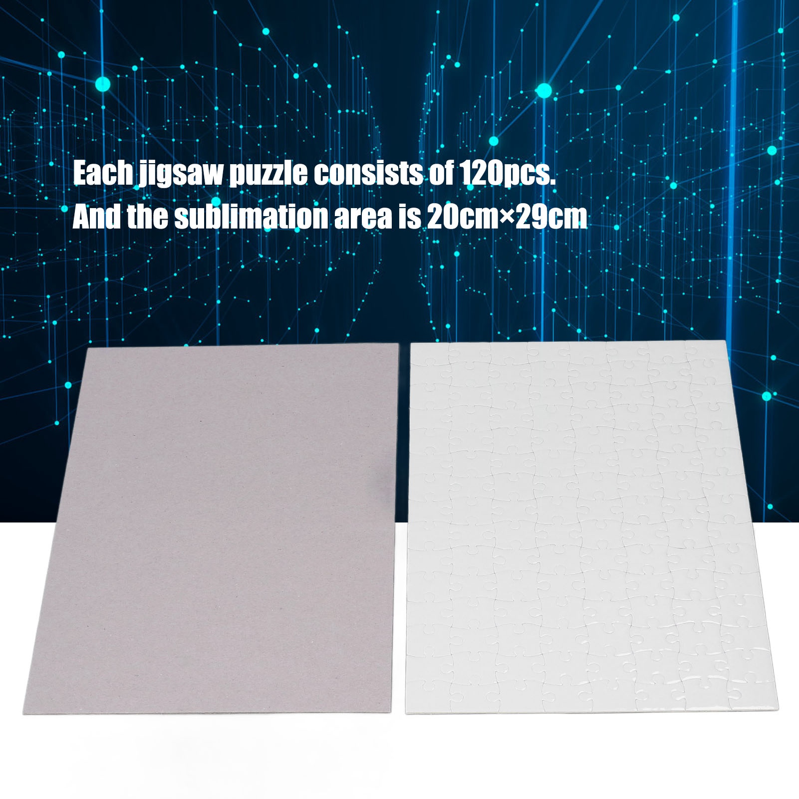 Puzzle Blank White - Puzzel voor bedrukken, 10 sets blanco