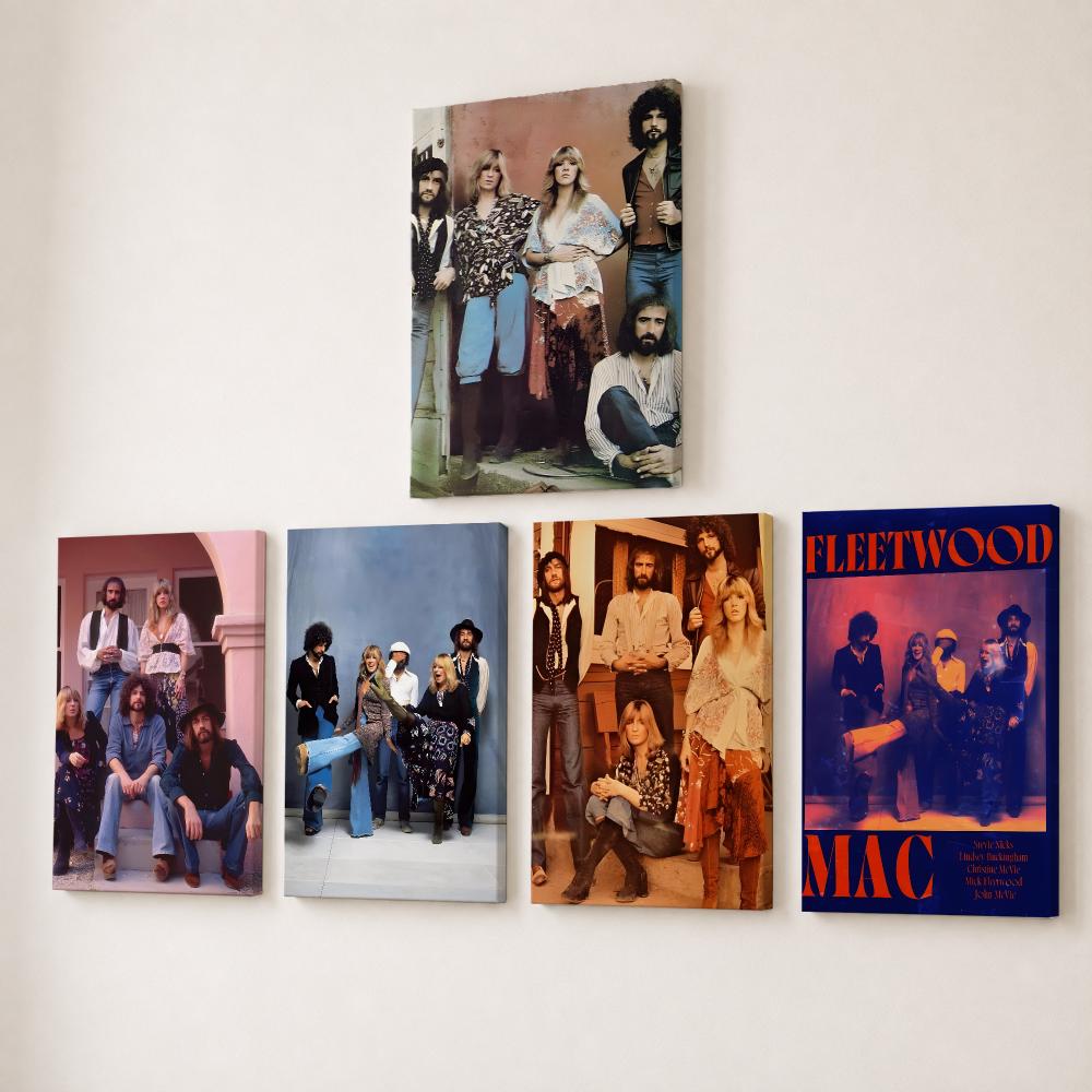 Canvas Wrap Ready - Rockband F-Fleetwood Mac Schilderij Kalligrafie HD