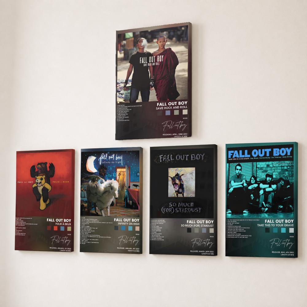 Canvas Wrap Ready - Rockband F-Fall Out Boy Muziek Schilderij