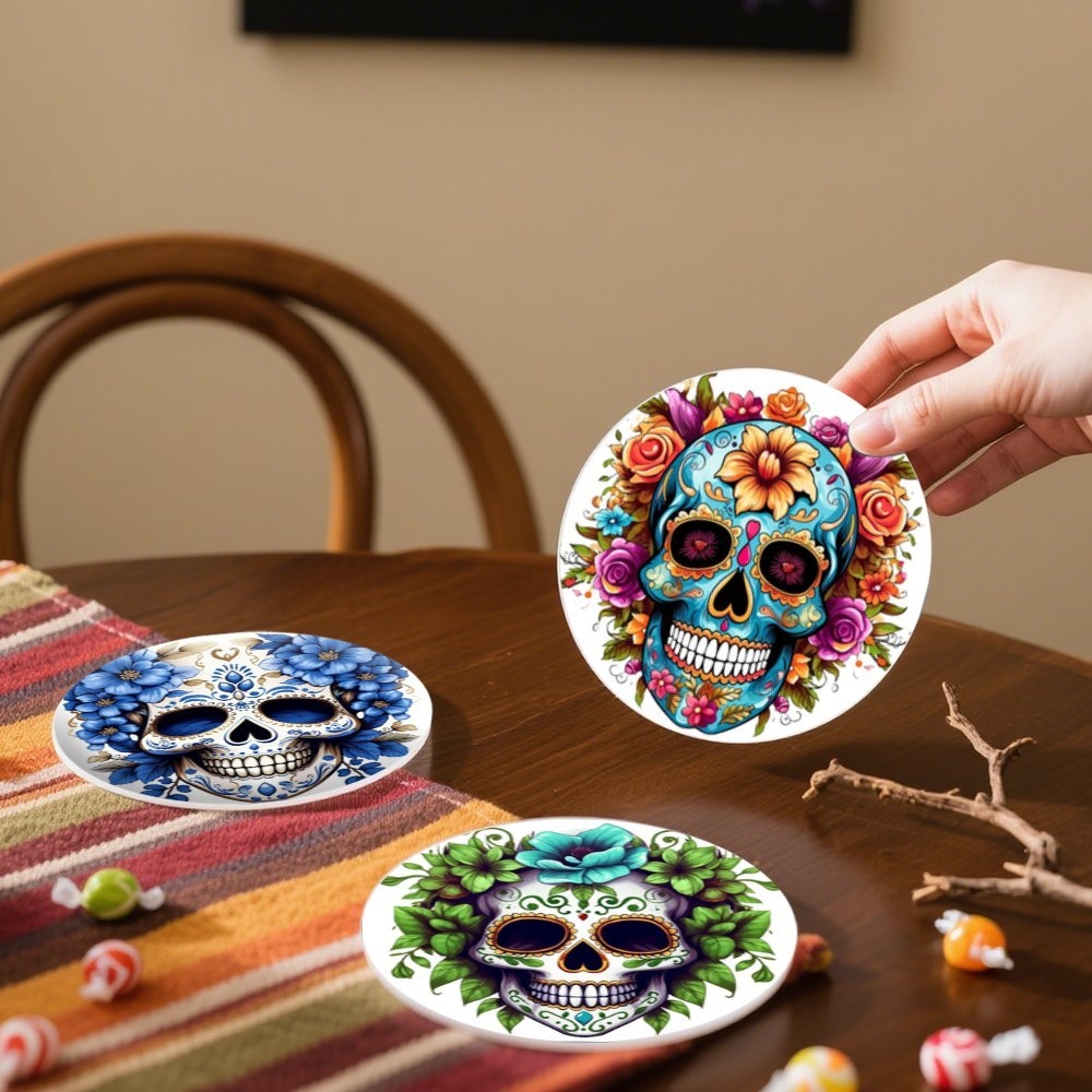 6 stks Halloween Schedel Houte - Coaster Sublimation Blank recensie en prijs