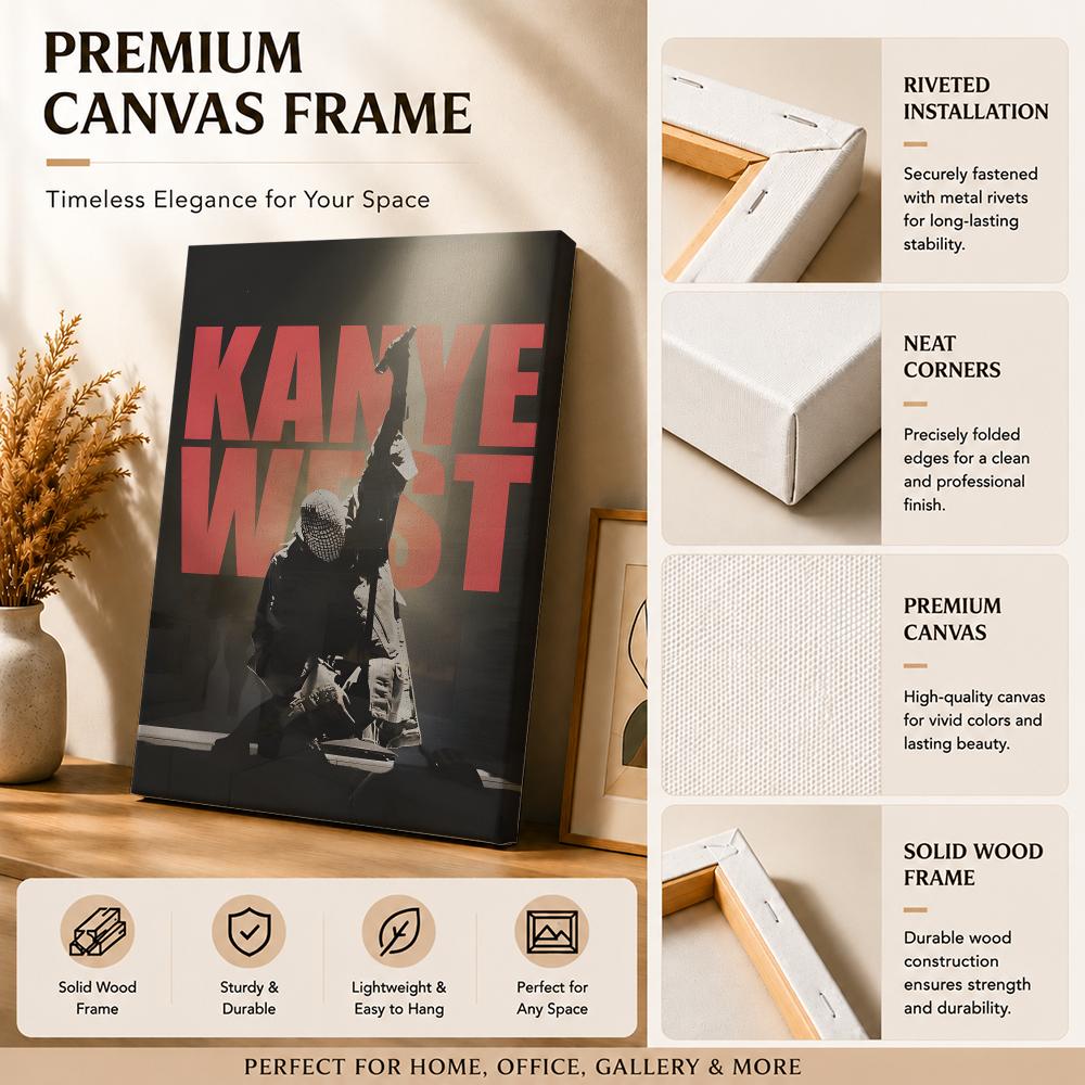 Rapper Zanger K-Kanye West Sch - Canvas Wrap Ready recensie en prijs